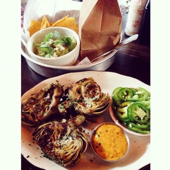 Tavern - (IG: @andy.elizabeth) Wood-grilled artichokes w/ remoulade + guacamole - New American Near Me - Nashville, Tennessee