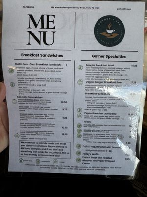 Menu photo 1 Gather 256 York, PA Menu photo 1 Gather 256 York, PA