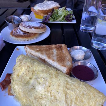 Teaspoon - Spanish Chorizo Omelette, Two small/mini blueberry pancakes and a Croque Madame - Breakfast & Brunch Near Me - Tucson, Arizona Teaspoon - Spanish Chorizo Omelette, Two small/mini blueberry pancakes and a Croque Madame - Breakfast & Brunch Near Me - Tucson, Arizona