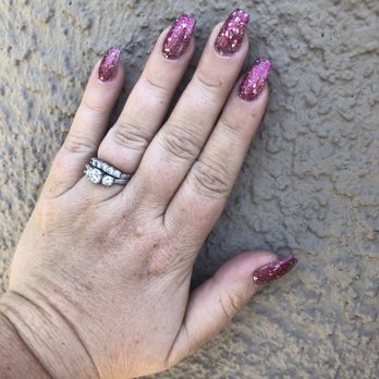 Lenails - Kind of coffin shape and kind of squared shape...exactly what I asked for . Tips with acrylic and gel polish - Nail Salons Near Me - Antioch, California