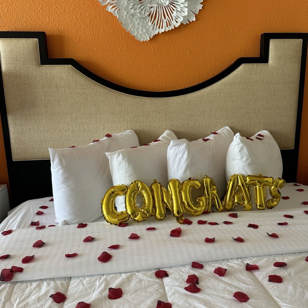 Bellwether Beach Resort - $50 for (fake) flower petals spread out onto the bed. Thought for the price it would be real flower petals. Banner was complimentary. - Resorts Near Me - St. Pete Beach, Florida Bellwether Beach Resort - $50 for (fake) flower petals spread out onto the bed. Thought for the price it would be real flower petals. Banner was complimentary. - Resorts Near Me - St. Pete Beach, Florida