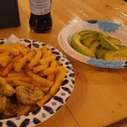 Fried shrimp with pesto olive oil dip!
