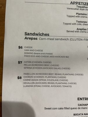 Menu photo 4 Bocata Arepa Bar Glen Allen, VA