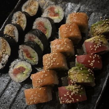Kenichi Aspen - Tempura shrimp roll, spicy tuna roll, Mega Salmon roll, Dynamo roll - Sushi Bars Near Me - Aspen, Colorado