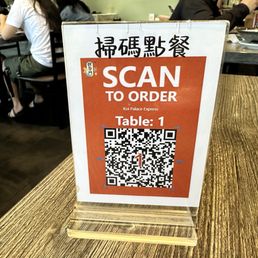 Scan code on the table