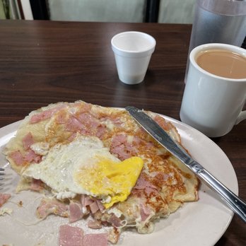 Café Croissant - I started eating and realized how yummy it was and had the rate this place. Crape with ham, cheese and egg on top. Good price as well - Bakeries Near Me - Miami, Florida Café Croissant - I started eating and realized how yummy it was and had the rate this place. Crape with ham, cheese and egg on top. Good price as well - Bakeries Near Me - Miami, Florida