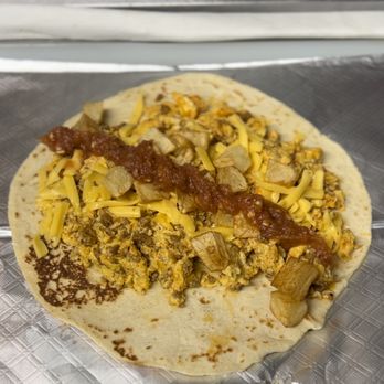 The Good Taco - Chorizo, Potato, Egg, Bean, Cheese and Red Salsa - Tacos Near Me - Edna, Texas The Good Taco - Chorizo, Potato, Egg, Bean, Cheese and Red Salsa - Tacos Near Me - Edna, Texas