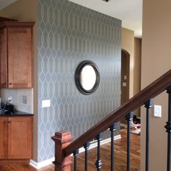 Painting By Witz - Entryway stencil wall pop. People thinks its wallpaper until they touch it.
