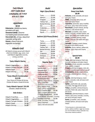 Menu photo 2 Tasty Hibachi Arkadelphia, AR Menu photo 2 Tasty Hibachi Arkadelphia, AR