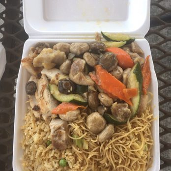 Royal Panda - Lots of food!! - Teriyaki Chicken & Mushroom Chicken w/ Fried Rice and Rice Noodles. Possibly two meals for the price of one! - Chinese Near Me - San Dimas, California