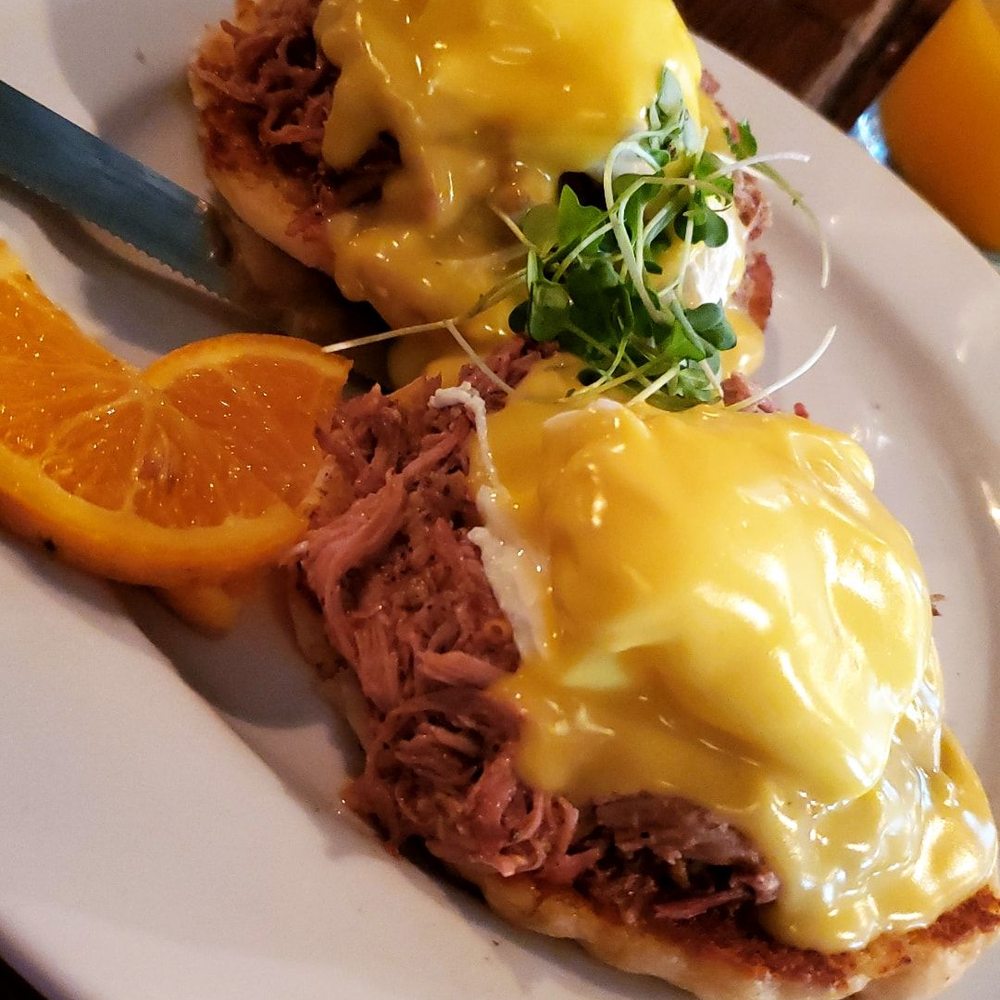 Backwater - Pulled pork eggs benedict - Breakfast & Brunch Near Me - Melbourne, Florida Backwater - Pulled pork eggs benedict - Breakfast & Brunch Near Me - Melbourne, Florida