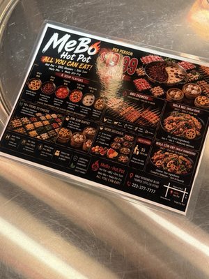 Menu photo 5 Mebo Hotpot Temple City, CA Menu photo 5 Mebo Hotpot Temple City, CA