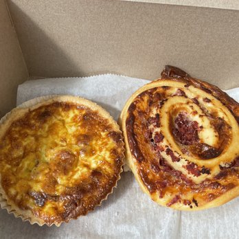 The Baker - Bacon and cheddar quiche, linguiça roll - Coffee & Tea Near Me - New Bedford, Massachusetts