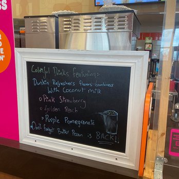 Dunkin' -  a menu on a chalk board - Donuts Near Me - Chicago, Illinois