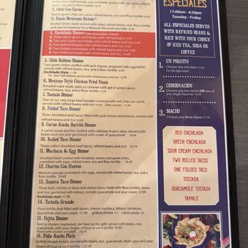 El Charro Cafe - Menu - Mexican Near Me - Yuma, Arizona