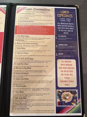 Menu photo 1 El Charro Cafe Yuma, AZ
