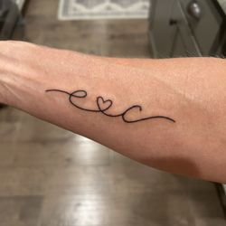 North Star Tattoo - My daughters' initials