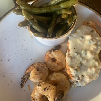 Legends Steakhouse - Shrimp, green beans & Salmon with Seafood Sauce - Steakhouses Near Me - Murphy, North Carolina Legends Steakhouse - Shrimp, green beans & Salmon with Seafood Sauce - Steakhouses Near Me - Murphy, North Carolina