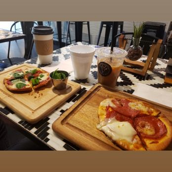 The Buzzed Goat - Margarita pizza and pepperoni pizza w/ coffee. - Coffee & Tea Near Me - Phoenix, Arizona