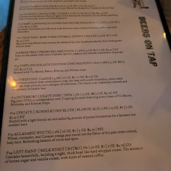 Allen Burger Venture - Beer menu drafts are 13-24 - Burgers Near Me - Buffalo, New York