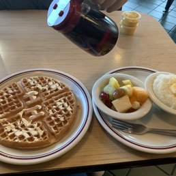 Waffle, Grits & Fruit Bowl