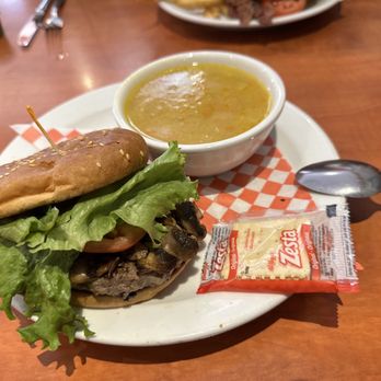 THE VILLAGE RESTAURANT - Classic homemade village hamburger with mushrooms and soup of the day - Breakfast & Brunch Near Me - Hamilton, Ontario THE VILLAGE RESTAURANT - Classic homemade village hamburger with mushrooms and soup of the day - Breakfast & Brunch Near Me - Hamilton, Ontario