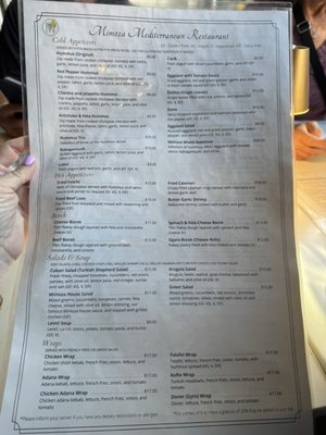 Menu photo 2 Mimoza Mediterranean Restaurant San Diego, CA