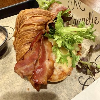 MK Cannelle - Deluxe Bacon Egg and Cheese Croissant Sandwich - Bakeries Near Me - Rochester, Michigan MK Cannelle - Deluxe Bacon Egg and Cheese Croissant Sandwich - Bakeries Near Me - Rochester, Michigan