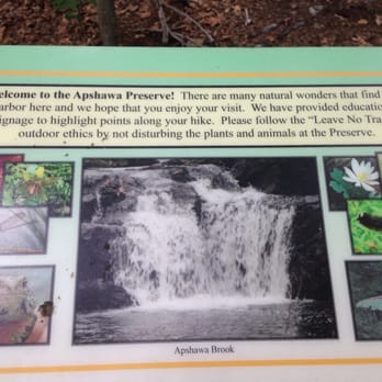 Apshawa Preserve - Sign at entrance - Hiking Near Me - West Milford, New Jersey Apshawa Preserve - Sign at entrance - Hiking Near Me - West Milford, New Jersey