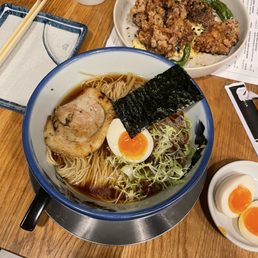 Yuzu Shoyu with extra egg and Tori Karaage
