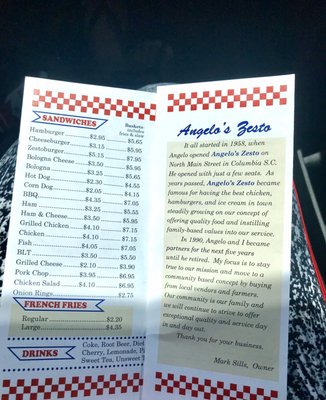 Menu photo 1 Zesto Angelo's Columbia, SC Menu photo 1 Zesto Angelo's Columbia, SC