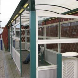 Horwich Parkway Station - Horwich Parkway station showing the seating shelter on Platform 2.