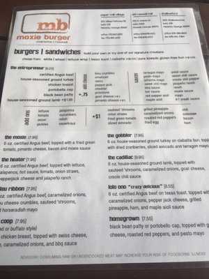 Menu photo 5 Moxie Burger Marietta, GA