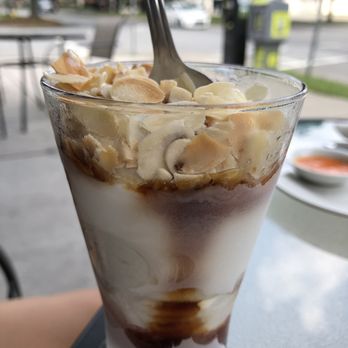 Frali Gourmet - Strawberry caramel parfait with almonds in top - great for a hot day. - Grocery Near Me - Savannah, Georgia Frali Gourmet - Strawberry caramel parfait with almonds in top - great for a hot day. - Grocery Near Me - Savannah, Georgia