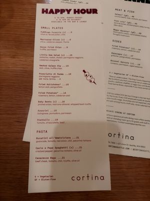 Menu photo 1 Cortina Seattle, WA