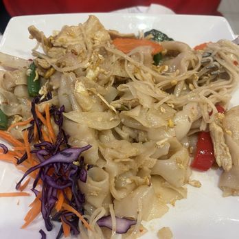 Thai Mex Station - Drunken noodles level 2 spicy. My husband almost licked the plate clean! Loved it! - Mexican Near Me - East Rutherford, New Jersey Thai Mex Station - Drunken noodles level 2 spicy. My husband almost licked the plate clean! Loved it! - Mexican Near Me - East Rutherford, New Jersey
