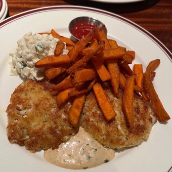 Mike's American - Sauteed Jumbo Lump Crab Cakes with Sweet Potato Fries - American Near Me - Springfield, Virginia Mike's American - Sauteed Jumbo Lump Crab Cakes with Sweet Potato Fries - American Near Me - Springfield, Virginia