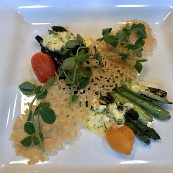 Good Luck Restaurant - Chef's Table: aspargus with hollandaise, chives and parmesan crisp plus roasted tomatoes and cress - New American Near Me - Rochester, New York