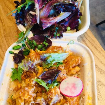 Jesse Boy - Crispy chicken bites with side greens - Korean Near Me - Los Angeles, California