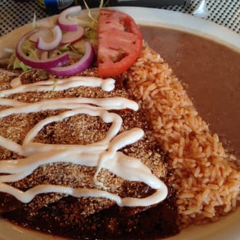Mi Pueblito - Chicken Enchiladas in mole sauce - Mexican Near Me - Kearny, New Jersey