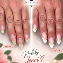 The Studio Salon & Massage Bar - Before and after French Nails by Jenni