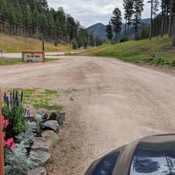 Annie Lode Coffee Cabin - View of the access road and highway from the ordering window.