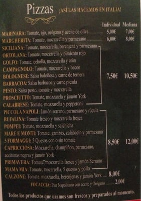 Menu photo 7 Piccola Napoli Madrid, M