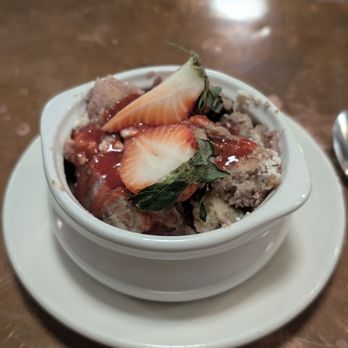Table 50 - Strawberry cheesecake bread pudding - New American Near Me - Roanoke, Virginia