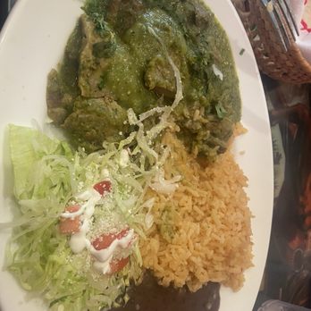 La China Poblana - Supposed to be carnitas, is chopped pork in green sauce. Bit sallty. - Mexican Near Me - East Brunswick, New Jersey La China Poblana - Supposed to be carnitas, is chopped pork in green sauce. Bit sallty. - Mexican Near Me - East Brunswick, New Jersey
