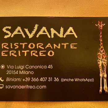 Savana - Biglietto da visita - African Near Me - Milan, Michigan