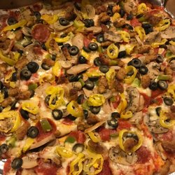 Our "supreme" pizza! Delicious!