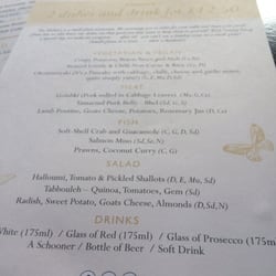 At The Hollows - Lunch menu
