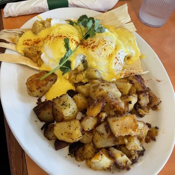 Original Breakfast House - Green Pork Chili Benedict without the pork  April 2022 - Breakfast & Brunch Near Me - Phoenix, Arizona