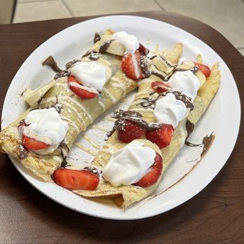 The Morning Griddle Cafe - Crepes with strawberries, bananas, Nutella, and La Cehera crème. - Breakfast & Brunch Near Me - Lancaster, California